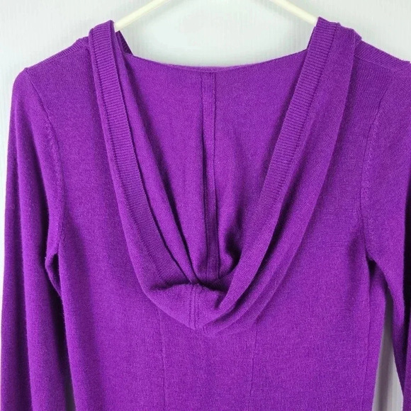 Athleta purple cardigan with front zipper and hood size XS - Picture 9 of 12